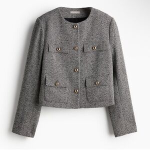 H&M textured weave blazer jacket